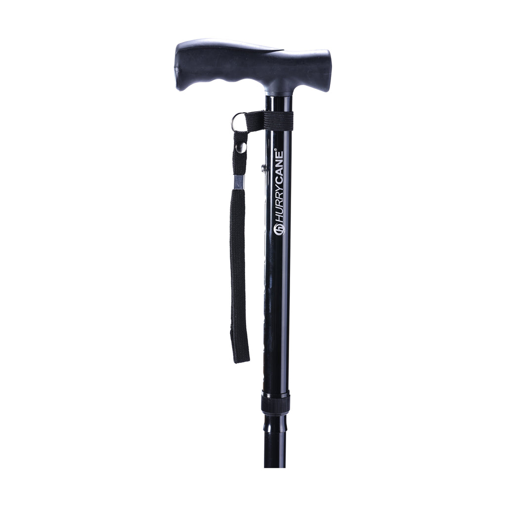 HurryCane Freedom Edition Folding Cane with T Handle, Black