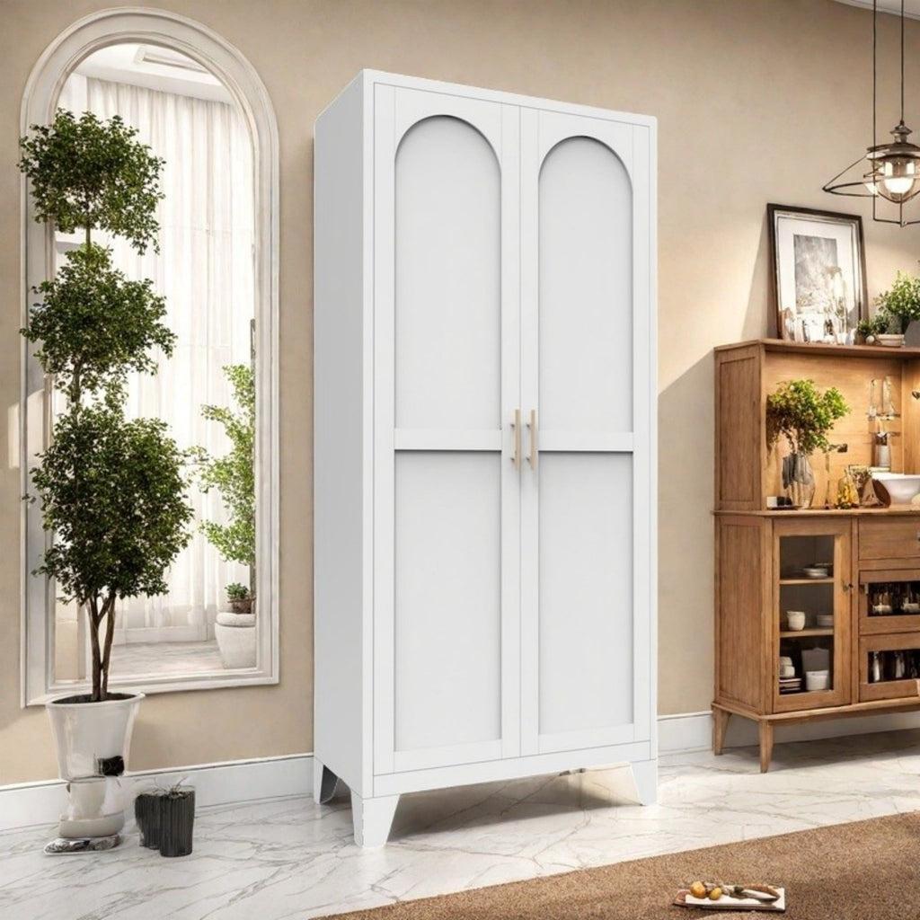 61" Metal Storage Cabinet with Doors and Adjustable Shelves,Garage Storage Cabinet for Home,Office