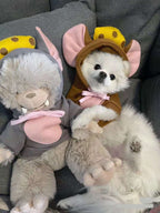 WILLED Halloween Big Ear Mouse Dog Hoodies, Cute Cheese Warm Pet Costume for Small Medium Dogs, French Bulldog, Chihuahua, S (Chest 53cm/ 20.8")