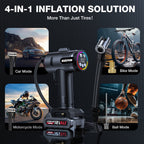 AVAPOW T12 Portable Tire Inflator, 160 PSI Cordless Dual Power Air Compressor with Rechargeable Battery, Digital Gauge and 12V Car Adapter