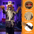 Joyfy Halloween Decorations Outdoor, Sound Activated with LED Eyes & Sound & Motion, Decor for Yard Farm Garden Indoor Haunted House