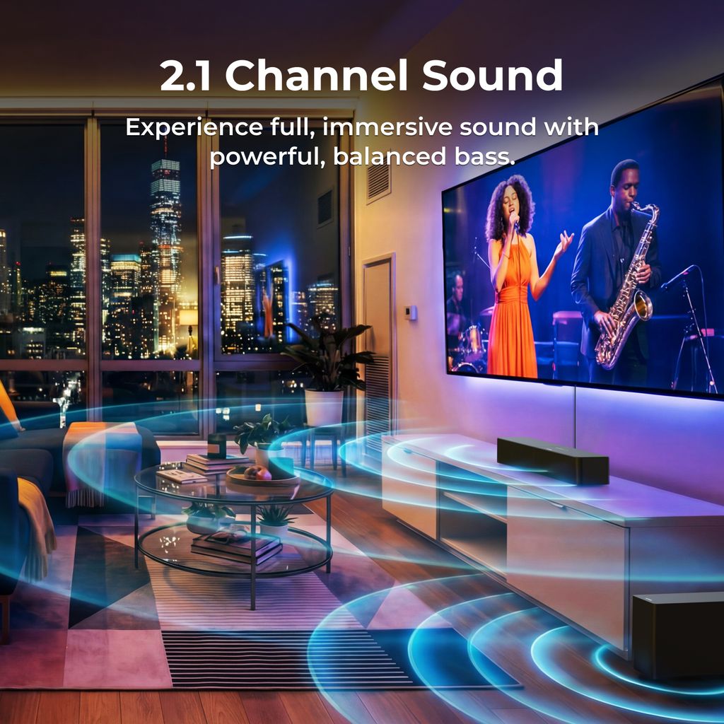 ULTIMEA Sound Bar With Wireless Subwoofer, 240W, App Control, BassMX & VoiceMX, Soundbar for Smart TV, Bluetooth 6.0, HDMI, Optical, Poseidon R3T