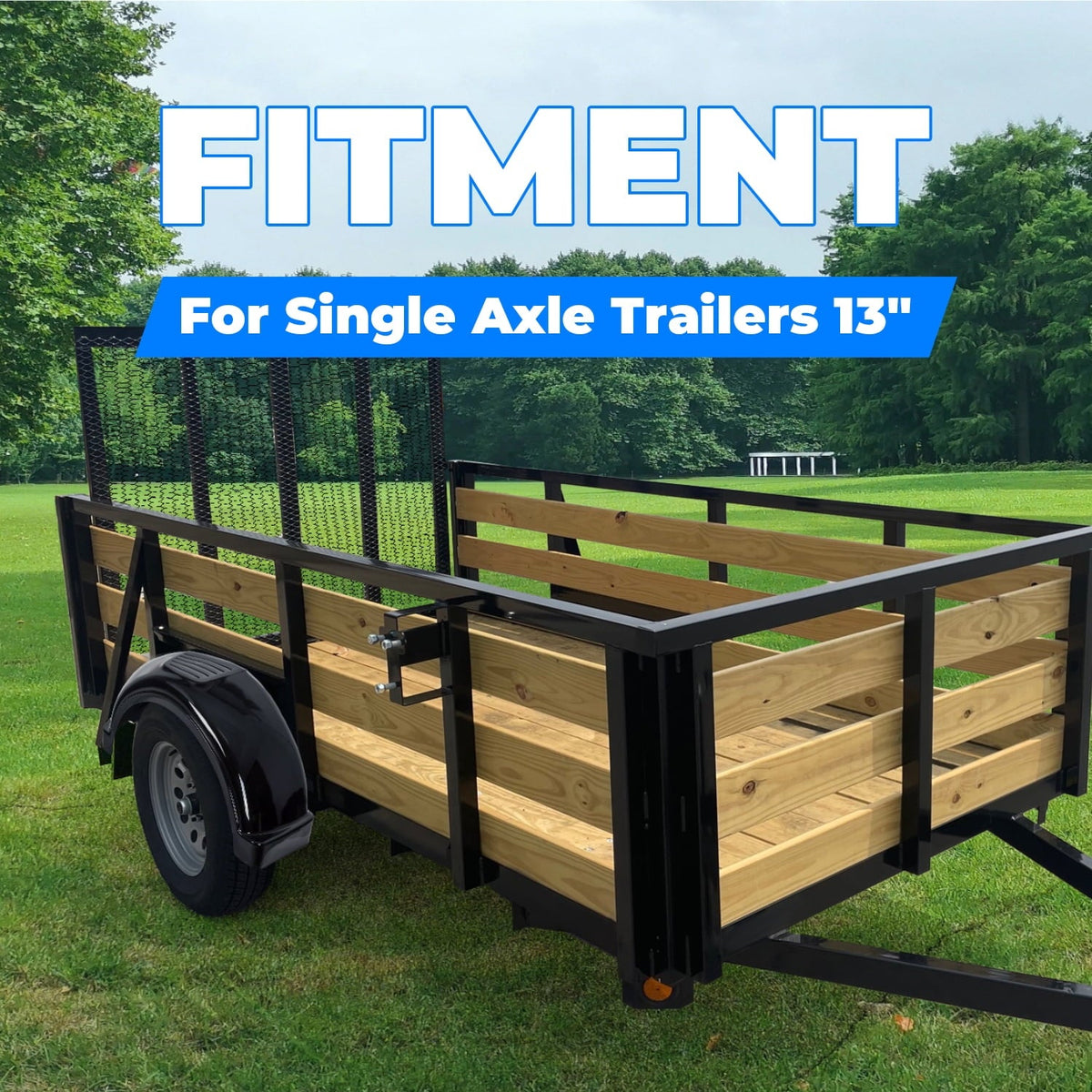 Kojem 2Pcs 13" Single-Axle Trailer Fenders W/Steps Skirt Boat Black