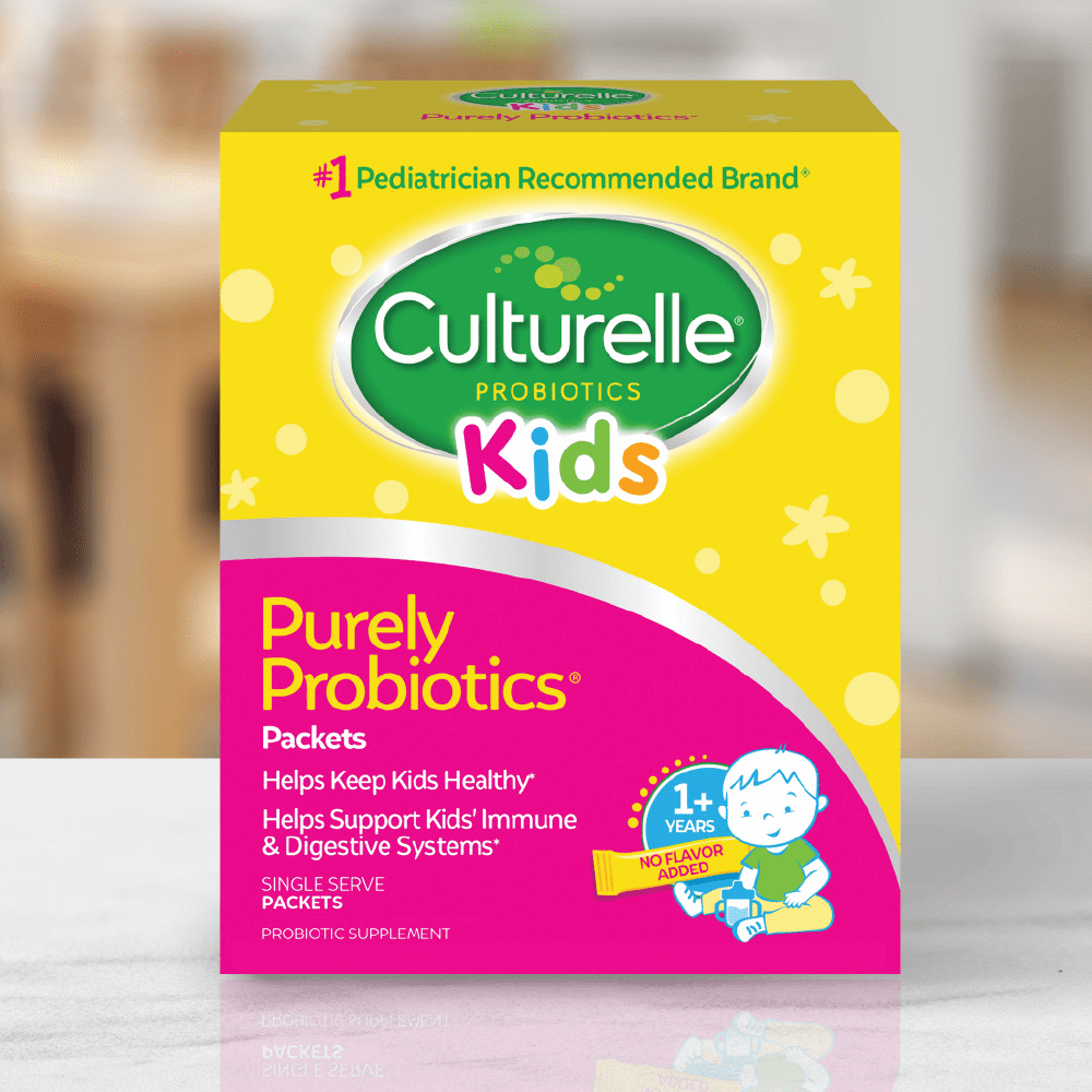 Culturelle Probiotics Kids Purely Probiotic Daily Ready-to-Mix Supplement, Immunity & Digestion Support for Children, No Flavor Added, 50 Packets
