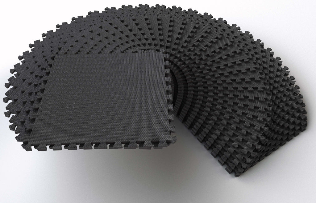 BalanceFrom 1/2" EXTRA Thick Puzzle Exercise Mat with EVA Foam Interlocking Tiles for MMA, Exercise, Gymnastics and Home Gym Protective Flooring, 144