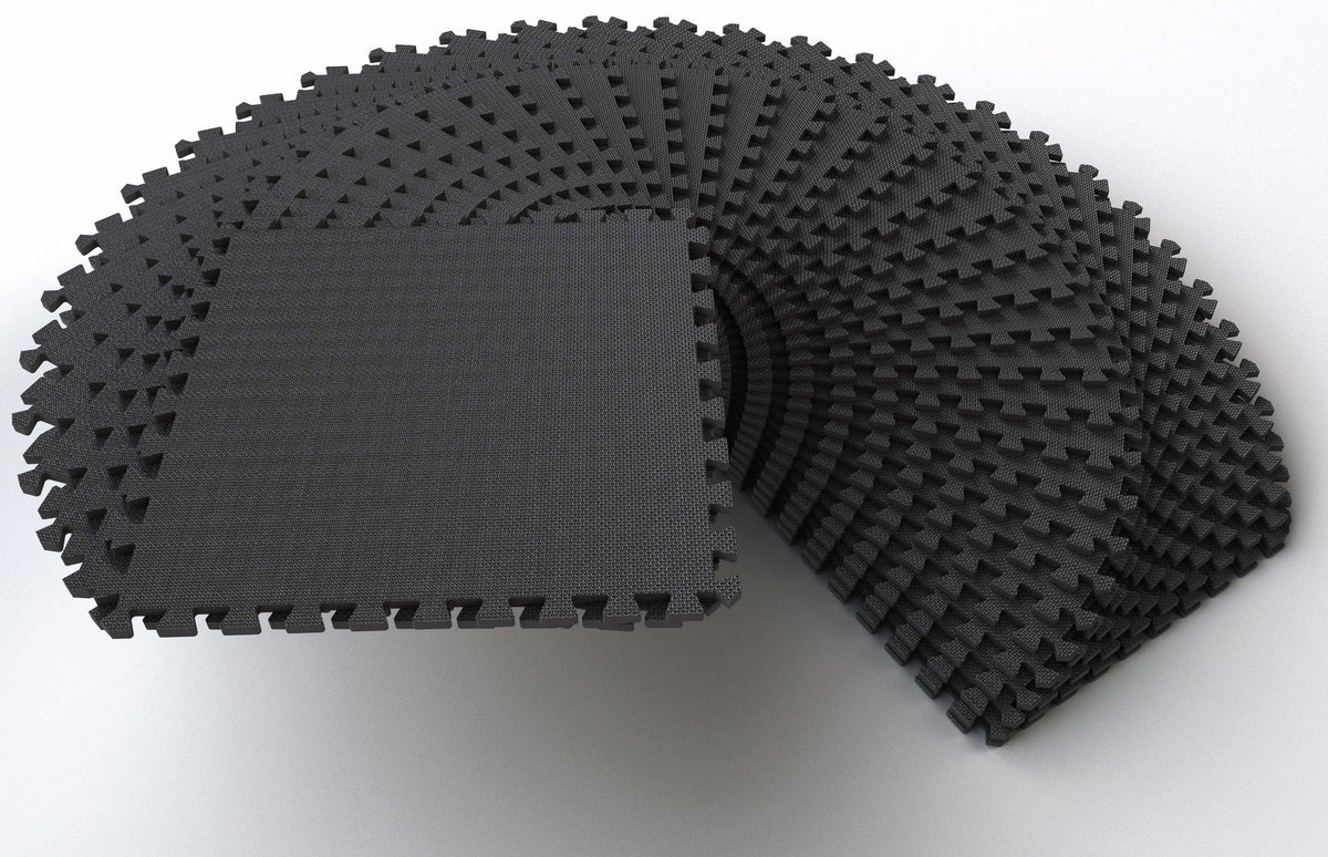 BalanceFrom 1/2" EXTRA Thick Puzzle Exercise Mat with EVA Foam Interlocking Tiles for MMA, Exercise, Gymnastics and Home Gym Protective Flooring, 144