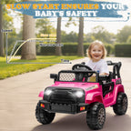 Ktaxon 12V Kids Electric Ride on Car, Battery Powered Ride on Toys Truck with Remote Control, Electric Car for Kids w/Bluetooth & Lights, Pink
