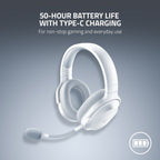 RAZER BARRACUDA X (2022) - 2.4GHz Wireless/BT Headset, Multi-Platform Gaming and Mobile - Mercury (White)