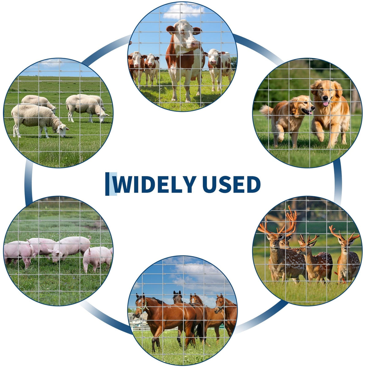 4 ft x 328 ft Farm Fence, High Strength Galvanized Cattle Fence, Heavy Zinc Coating Wire Fence for Hog, Deer, Goat, Sheep, All Weather Resistance