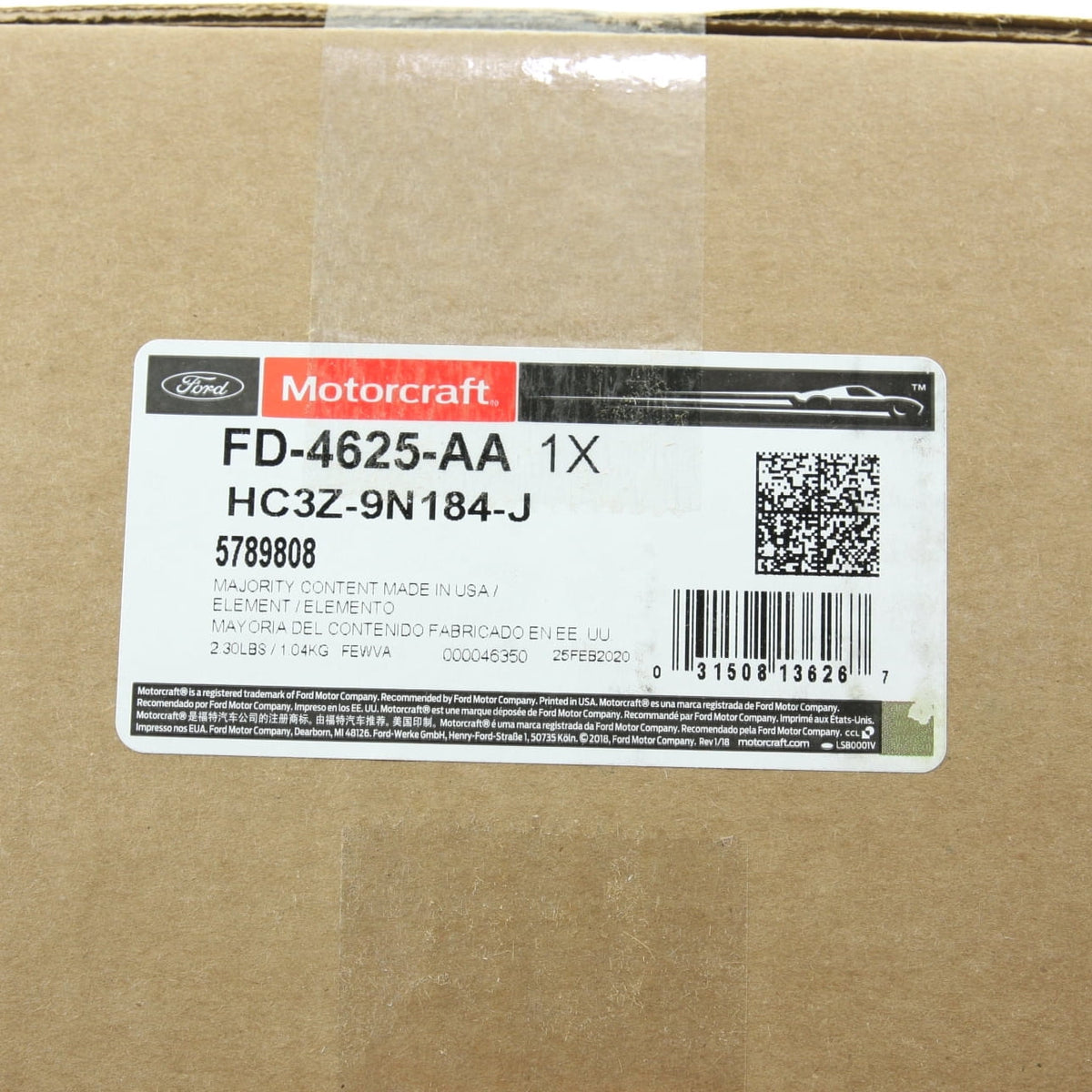 Ford Motorcraft Fuel Filter FD4625AA - BLACK