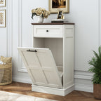 Blotout 13 Gallon Tilt Out Trash Cabinet, Hidden Wooden Trash Can with Drawer, Pet Proof Freestanding Kitchen Recycling Cabinet for Kitchen, Kitchen