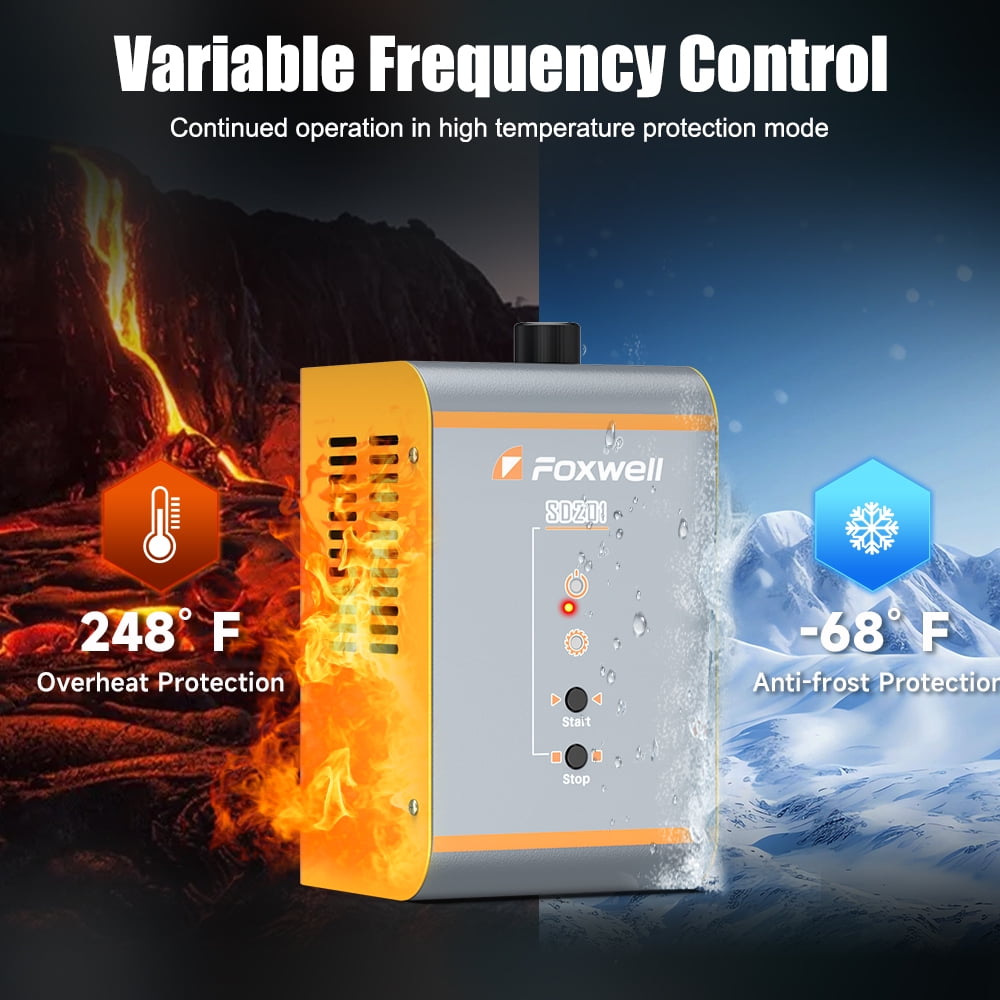 FOXWELL SD201 Car Smoke Leak Detector, Automotive EVAP Smoke Machine, Fuel Pipe Vacuum Smoke Diagnostic for Cars Motorcycles Trucks