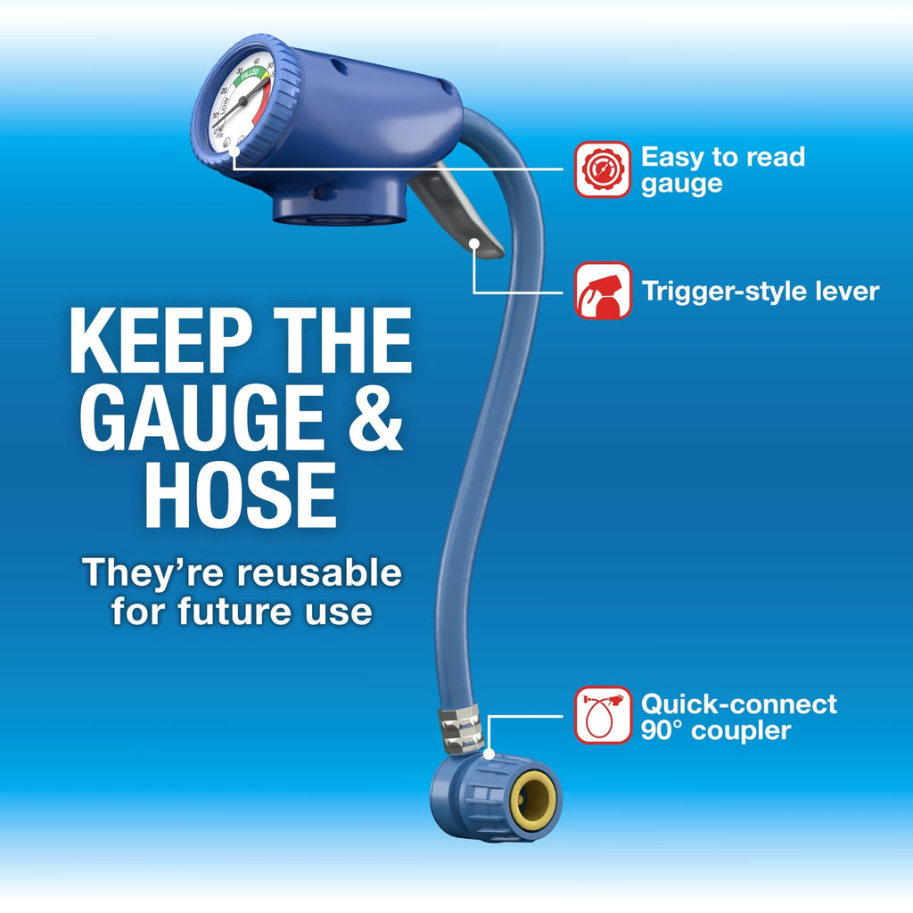 EZ Chill Car A/C Recharge Kit with Reusable R-134a Gauge and Hose