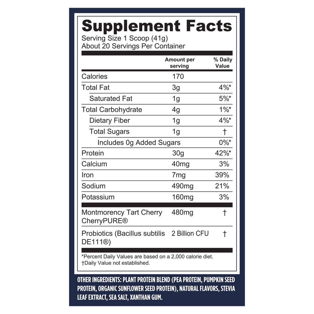 Vega Protein +Recovery Powder, Vanilla, 30g Protein, 20 Servings