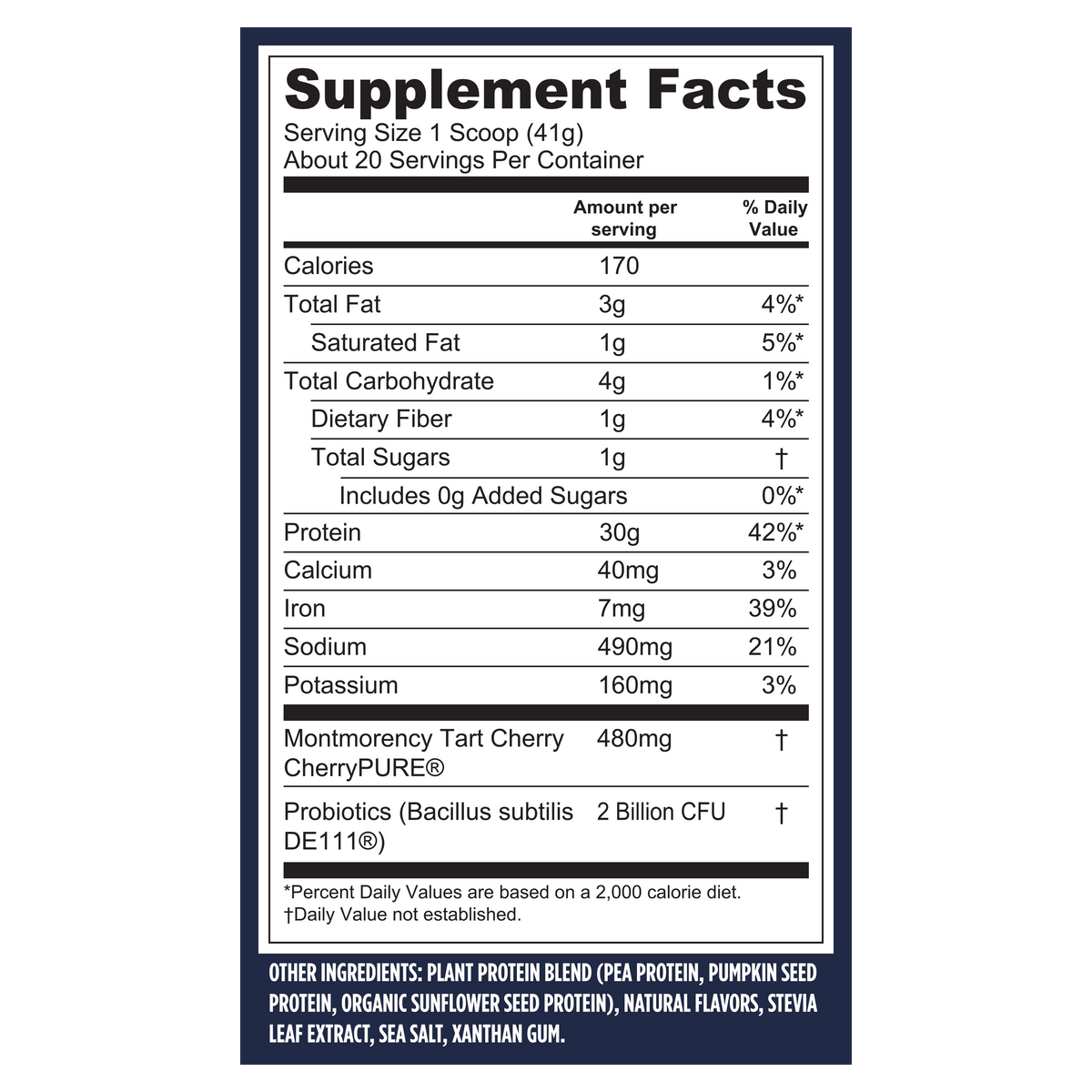 Vega Protein +Recovery Powder, Vanilla, 30g Protein, 20 Servings