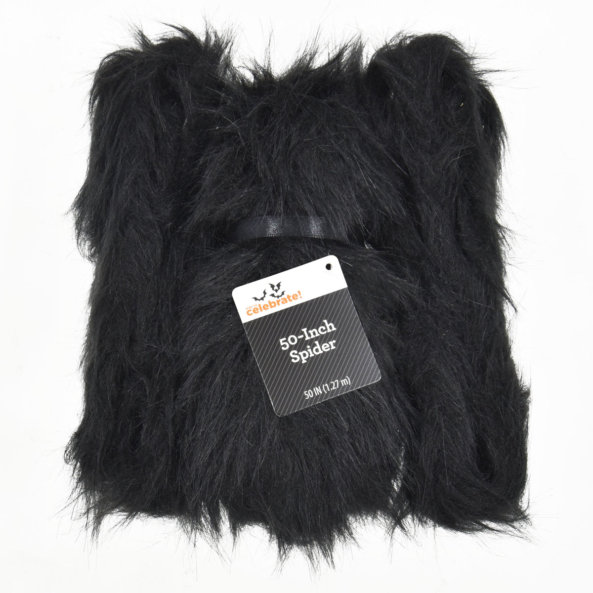 Furry Spider Decoration, Black, 50", Halloween by Way To Celebrate