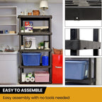 Hyper Tough 5-Tier Shelving Unit, W36 x D18 x H74in, Black, Pack Of 2