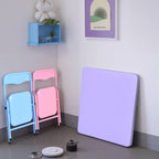 Homy Casa Kids Activity Table and 2 Chairs Set, 3-Piece Folding Play Table Set, Pastel Multicolor
