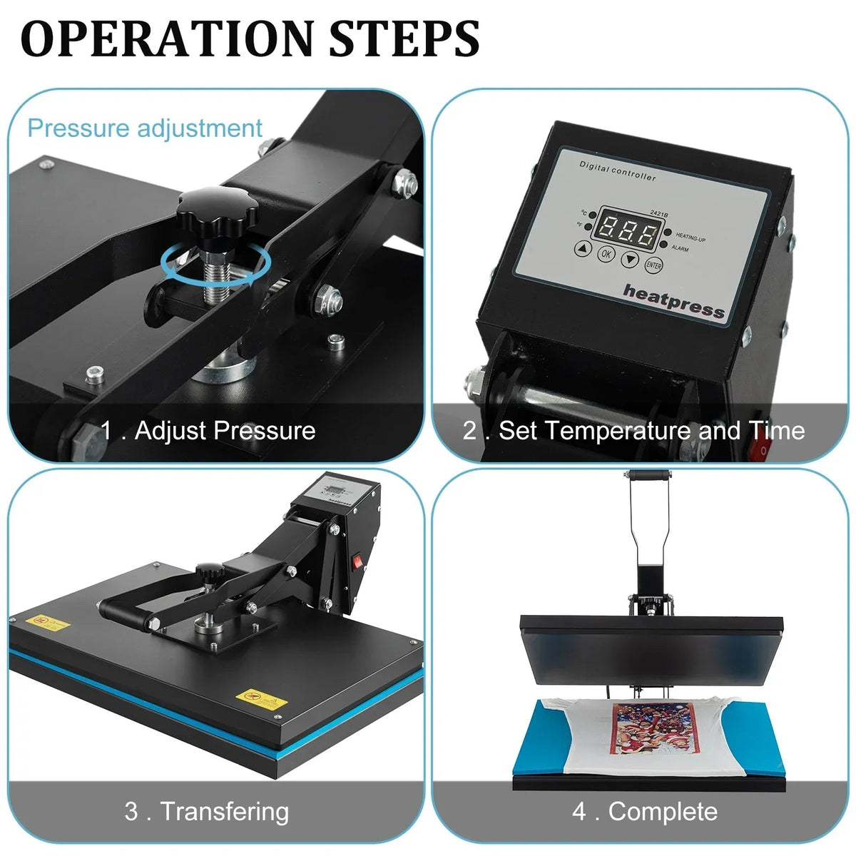 SHZOND Clamshell Heat Press 16 x 20 Inch 1700 W - Digital Control