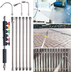 Pressure Washer Extension Wand, 10 Pack Power Washer Lance with 6 Atomization Nozzle Tips,1 Gutter Cleaner Attachment Curved Rod, 1/4" Quick Connect