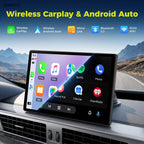 LAMTTO 10.1" Portable Wireless CarPlay Screen for Old Vehicle with Super Link Mirroring, Apple CarPlay & Android Auto, Bluetooth, FM, AUX, Navigation