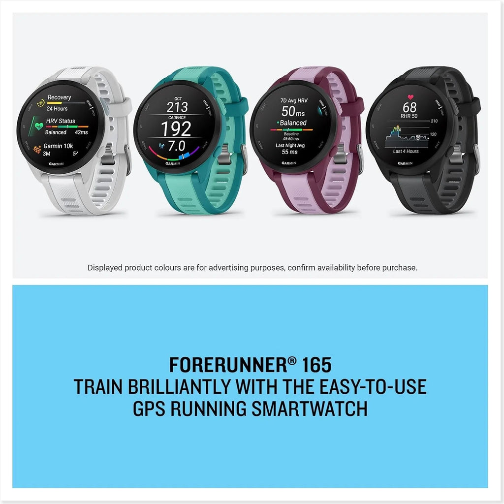 Garmin GPS Running Smartwatch, 43 mm, Music - Forerunner 165 Music