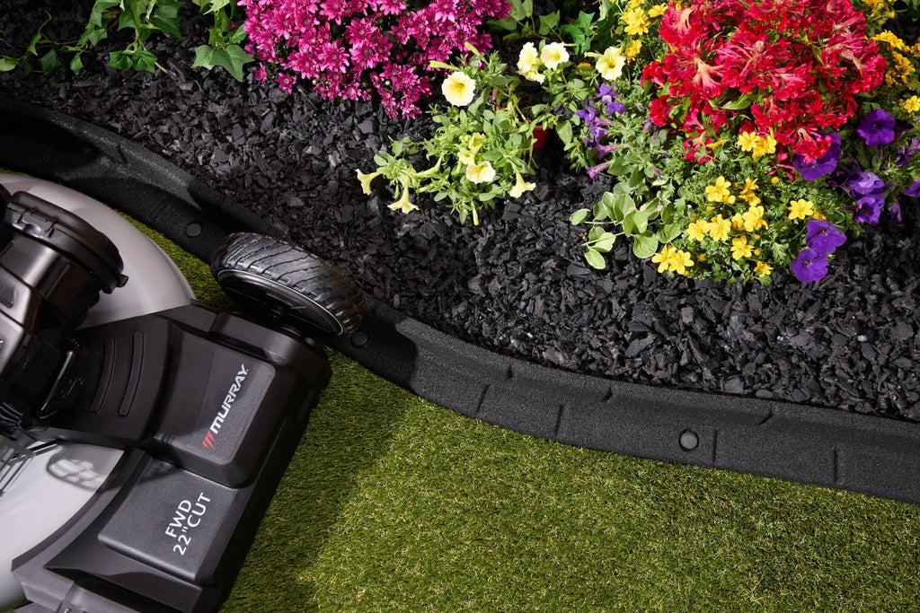 GroundSmart Roman Brick Landscape Edging, 4' Black Rubber Garden Edging Border, 6 pack