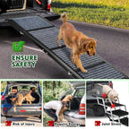 71" Foldable Dog Ramps for Large Dogs, Dog Car Ramp with Non-Slip Rug Surface, Pet Ramp Stairs Portable,Dog Steps for Medium & Large Dogs Up to 220