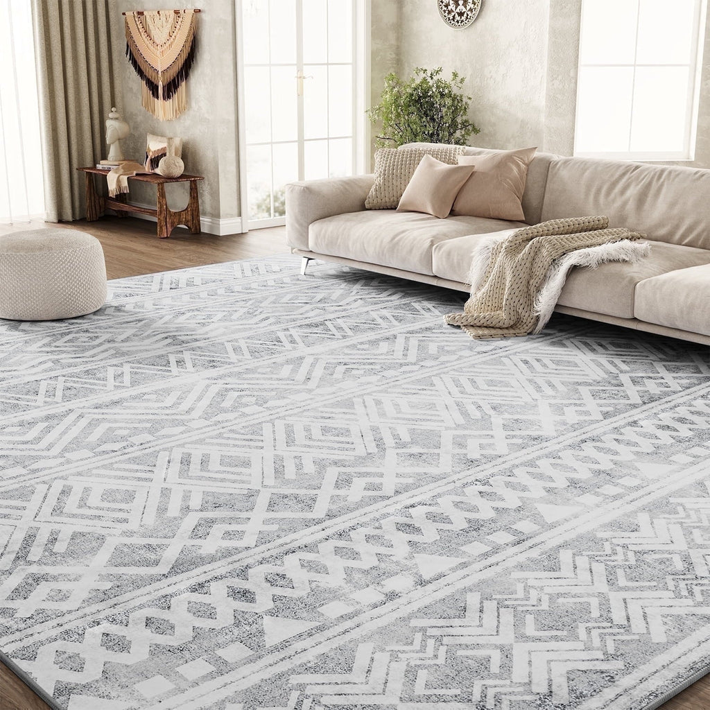 SIXHOME 5'x7' Area Rugs for Living Room Washable Rugs Boho Large Area Rug Modern Geometric Neutral Living Room Rug Carpet Soft Rugs for Bedroom