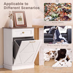 Lacoo 10 Gallon Tilt Out Trash Cabinet with Drawer, Kitchen Trash Can Cabinet, Garbage Recycling Cabinet for Kitchen, White