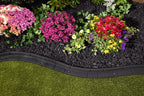 GroundSmart Roman Brick Landscape Edging, 4' Black Rubber Garden Edging Border, 6 pack