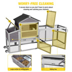 Aivituvin 82.4" Chicken Coop with Wheels, Large Hen House with Run, Chicken Cage for 4-6 Chickens, Weatherproof Asphalt Roof, Nesting Box & Pull-Out