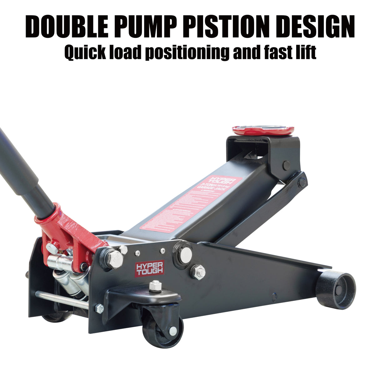 Hyper Tough 3 Ton Dual Pump Floor Jack, 5-1/8–18-5/16 in, Cars/Trucks/SUVs