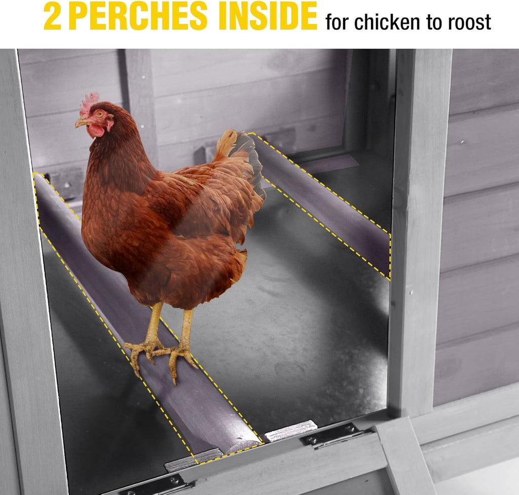 Aivituvin 40.94" Chicken Coop with Nesting Box, Weatherproof Hen House with Leakproof Pull-Out Tray, Poultry Coops for Chickens, Duck & Quail
