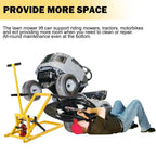 Lawn Mower Lift With Hydraulic Jack, 26 Inches, 500 LBS Capacity, Yellow - PHO_13L5VR2X2L