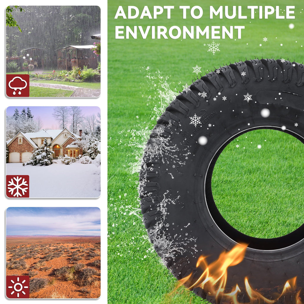 Uforic Set of 2 15x6.00-6 Lawn Mower Turf Tires, Heavy Duty 4 Ply Tubeless Replacement Tires, 570 LBS Max Load Capacity for Riding Lawn Tractors &