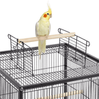 Yaheetech 40" H Wrought Iron Bird Cage with Open-Top Design & Rolling Stand Black