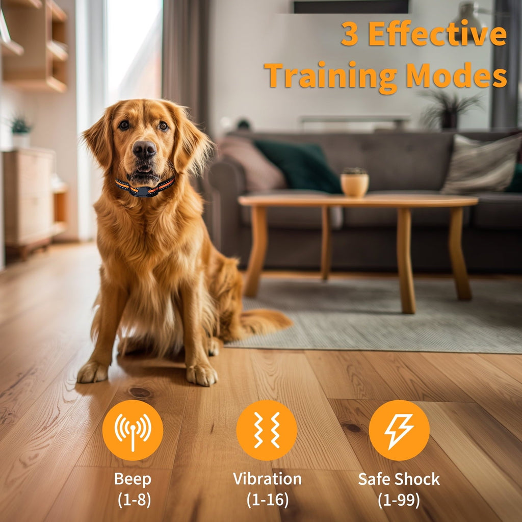 Dog Training Collars With Remote, 2 Collars, Electric Shock, Vibration & Sound Modes, Rechargeable, 3300ft Range, Waterproof, For Small To Large Dogs