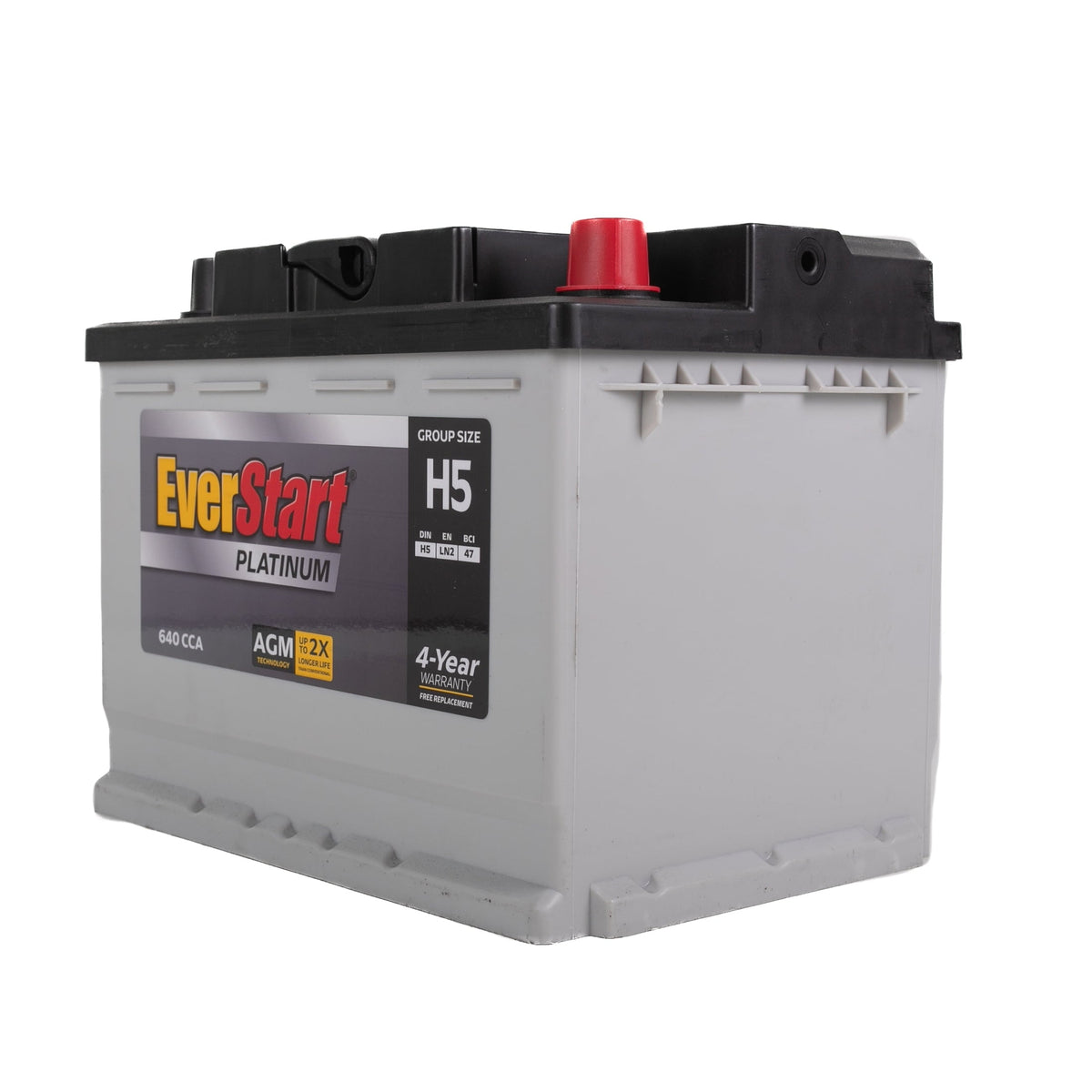 EverStart Platinum AGM Battery, Group Size H5, 12 Volts, 640 CCA, 100 RC