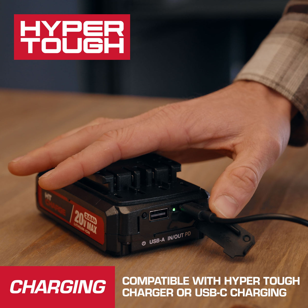 Hyper Tough 20V Max 4.0Ah USB A+C Lithium-Ion Battery Pack