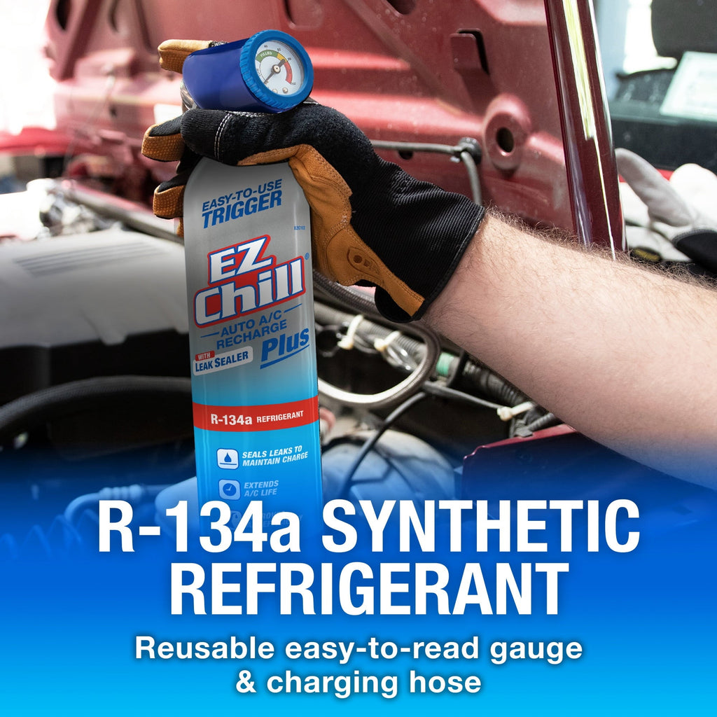 EZ Chill Car A/C Recharge Kit with Reusable R-134a Gauge and Hose