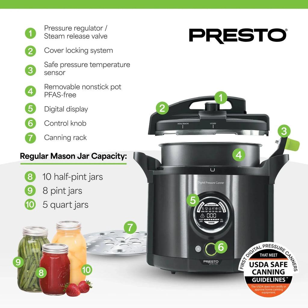 Presto Precise Digital Electric Pressure Canner, 12 Quarts - 02144