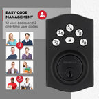 Kwikset Powerbolt 240 Matte Black 5-Button Keypad Traditional Electronic Deadbolt Door Lock