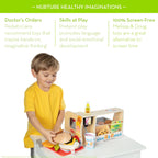 Melissa & Doug Wooden Slice & Stack Sandwich Counter with Deli Slicer – 56-Pieces - FSC Certified