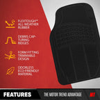BDK ProLiner 4PC Set Car Floor Mats for Car SUV Van 3 Rows, All Weather Full Set Heavy Duty Black