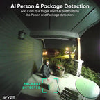 Wyze Video Doorbell Camera Wireless 1536x1536 HD Plus - 1 Month Cam Plus