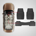 Armor All All-Season Full Coverage Floor Mats for Cars, Trucks, and SUVs, Black, 3-Piece