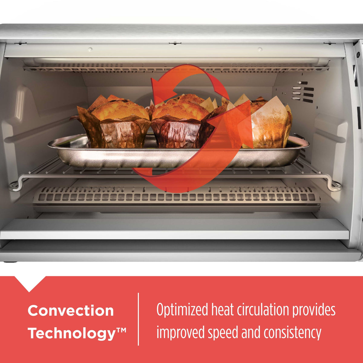 BLACK+DECKER Countertop Convection Toaster Oven, Stainless Steel, CTO6335S