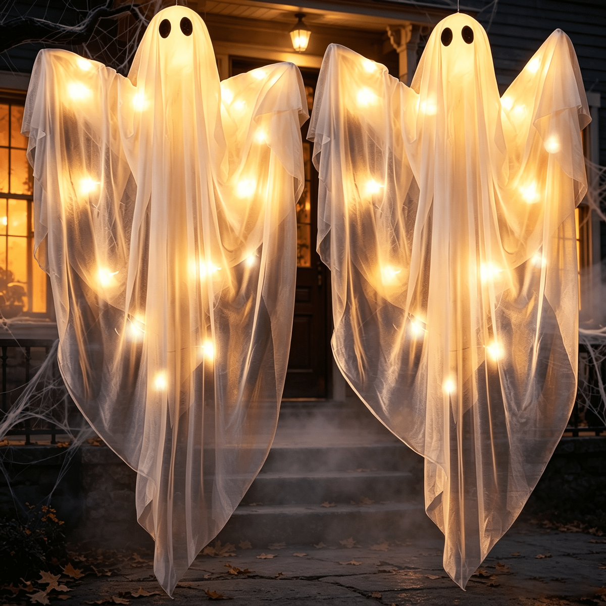 Joyfy 47" Halloween Hanging Light up Ghost Decorations Outdoor