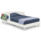 Delta Children Sleep N Store Toddler Bed with Interchangeable Shelf (Choose from Rainbow, Dinosaur or White Shelf), White
